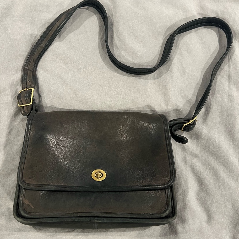 Vintage Coach Black Leather Purse